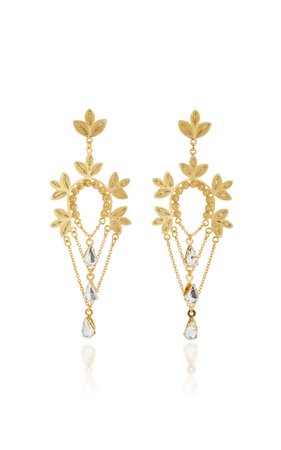 Marie 24K Gold Vermeil and Crystal Earrings by Mallarino | Moda Operandi