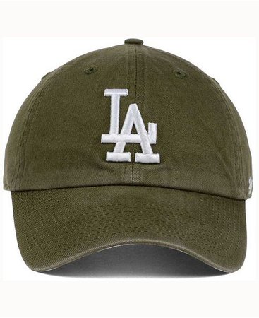 '47 Brand Los Angeles Dodgers Olive White CLEAN UP Cap & Reviews - Sports Fan Shop By Lids - Men - Macy's