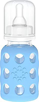 Amazon.com : Lifefactory 9-Ounce BPA-Free Glass Baby Bottle with Protective Silicone Sleeve and Stage 2 Nipple, Ocean : Baby Bottle Cover : Baby