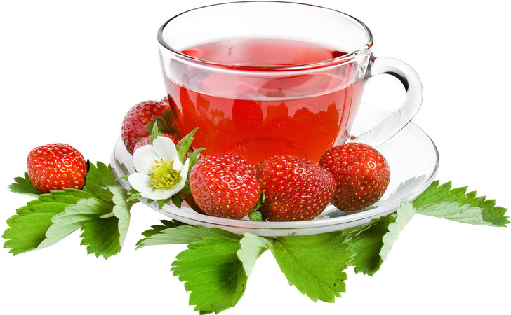 Herbal Green Leaf With Tea Cup - Good Morning Fruit Juice PNG