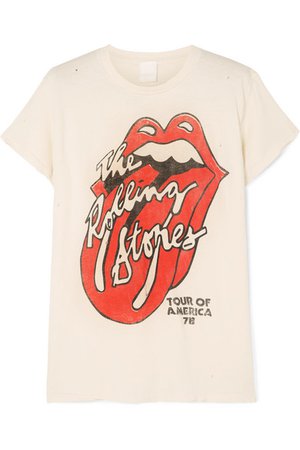 MadeWorn | Rolling Stones distressed printed cotton-jersey T-shirt | NET-A-PORTER.COM