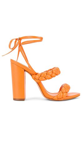 Schutz Zarda High Block Heel in Bright Tangerine | REVOLVE