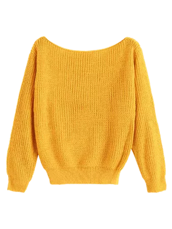 [HOT] 2019 ZAFUL Relaxed Slash Neck Sweater In BEE YELLOW M | ZAFUL CA