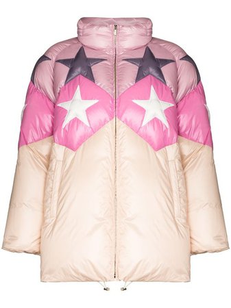 Shop Miu Miu star motif puffer jacket with Express Delivery - FARFETCH