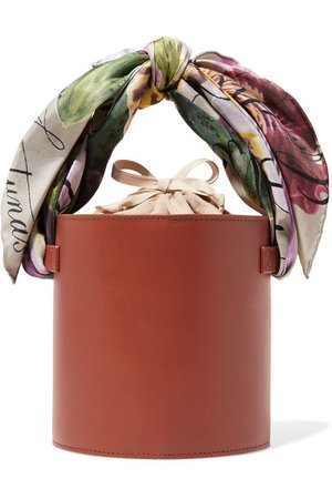 Montunas | Isla satin-trimmed leather and linen tote | NET-A-PORTER.COM