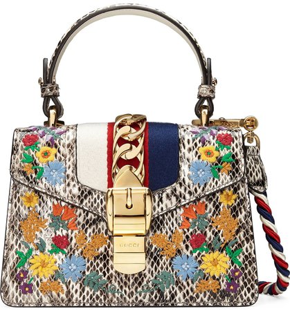 Gucci Mini Sylvie Genuine Snakeskin Top Handle Bag | Nordstrom