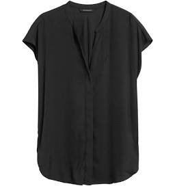 black short sleeve button blouse - Google Search