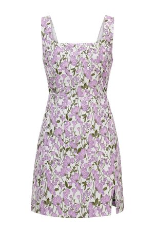 Ivory Lilac Floral Jacquard Tailored Mini Dress