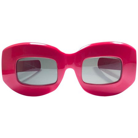 Ultra Rare Vintage Oliver Goldsmith Candy Red Oversized 1966 Sunglasses For Sale at 1stDibs