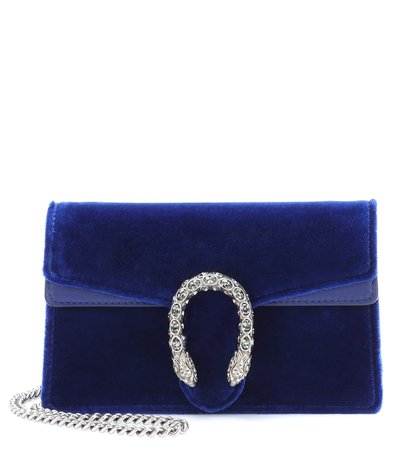 Dionysus Velvet And Leather Clutch - Gucci |