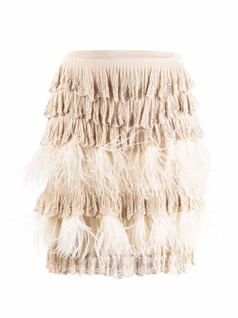 Christian Dior 2010s pre-owned feather-embellished mini-skirt - FARFETCH