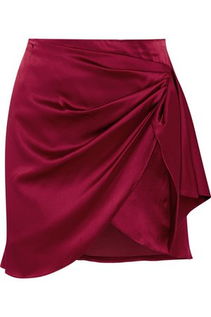 Caroline Constas | Koren wrap-effect silk-blend satin mini skirt | NET-A-PORTER.COM
