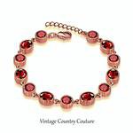 Ruby Stone Bracelet in 18K Rose Gold – Vintage Country Couture