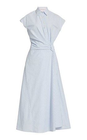 Knotted Striped Cotton-Blend Maxi Shirt Dress By Carolina Herrera | Moda Operandi