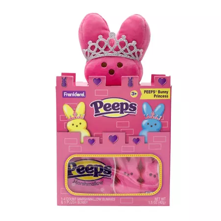 Frankford Peeps Bunny Plush Toy Princess Castle with 4 Pack Marshmallow Candy Gift Set, Easter, 1.5oz - Walmart.com