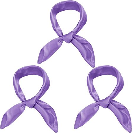 Amazon.com: 3 Pieces Halloween Satin Square Scarf Women Solid Color Neck Head Scarves Neckerchief for Women Girls(Purple) : Clothing, Shoes & Jewelry