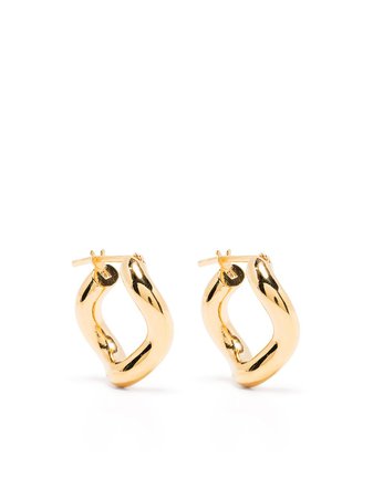 Shop gold Charlotte Chesnais Wave hoop earrings with Express Delivery - Farfetch