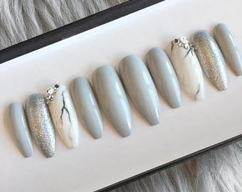 marble press on nails - Google Search