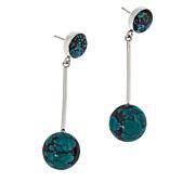 Marcasite and Green Agate Square Sterling Silver Stud Earrings - 8764769 | HSN