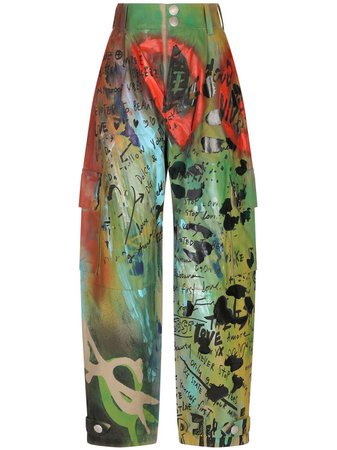 Dolce & Gabbana graffiti-print Straight Trousers - Farfetch