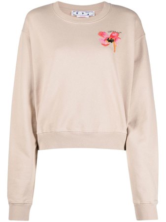 Off-White floral-print Cotton Sweatshirt - Farfetch