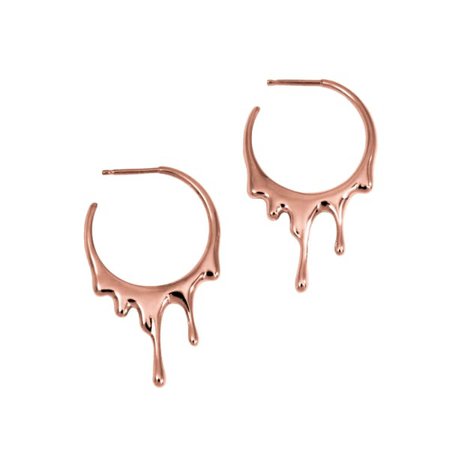Dripping Circular S 18K Rose Gold Earrings | MARIE JUNE Jewelry | Wolf & Badger