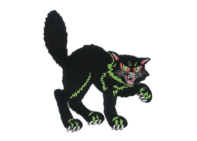 Halloween Black Cat Iron-ON Patch 50s 60s Vintage Decoration | Etsy