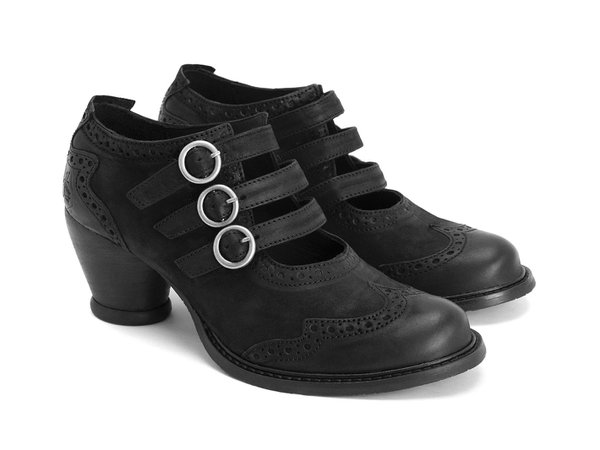 Fluevog Shoes | Shop | Kitchener (Black) | Triple strap mary jane