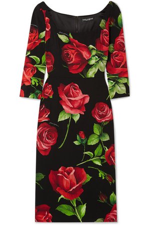 Dolce & Gabbana | Floral-print silk-blend chiffon dress | NET-A-PORTER.COM