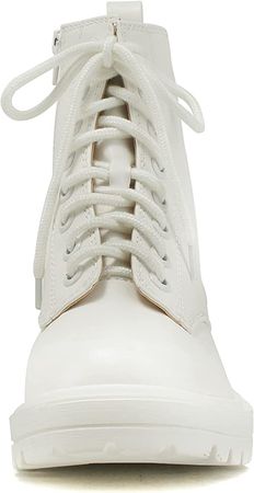 Amazon.com | SODA FIRM - Lug Sole Combat Ankle Bootie Lace up w/Side Zipper (9, ALL WHITE, numeric_9) | Ankle & Bootie