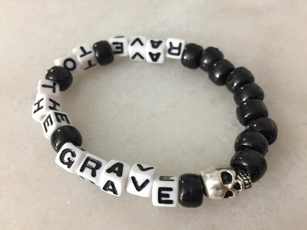 Kandi Bracelet Rave to the Grave Skull Kandi Single | Etsy
