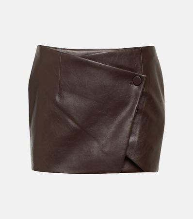 Mille Faux Leather Wrap Miniskirt in Brown - Aya Muse | Mytheresa