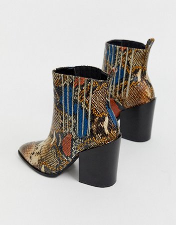 RAID Swallow colored snake western boots | ASOS
