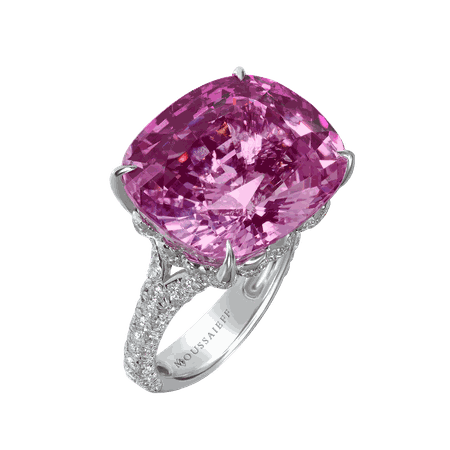 Moussaieff, Natural pink sapphire and diamond ring