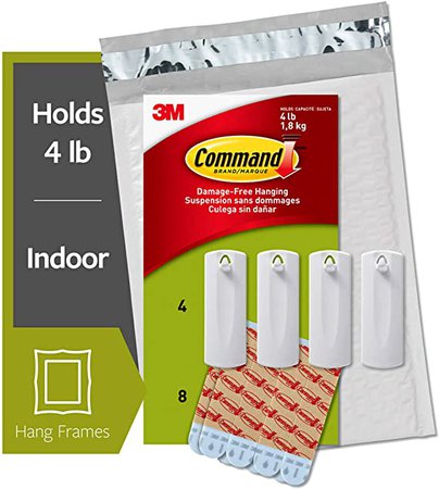 Command Sawtooth Frame Hanger, 4 lb Capacity, Indoor Use, 4 Hangers - - Amazon.com