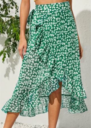 green wrap skirt
