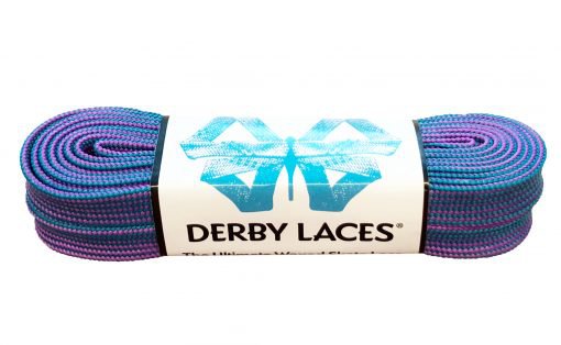 Purple and Teal Stripe – 84 inch (213 cm) Derby Laces Waxed Roller Derby Skate Lace – Derby Laces