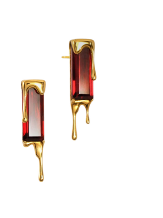 blood red gold earrings jewelry