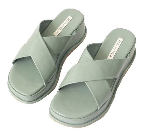 Pistachio Pastel Green Platform Sandals