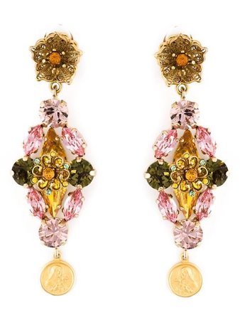 Dolce & Gabbana Crystal Filigree Earrings