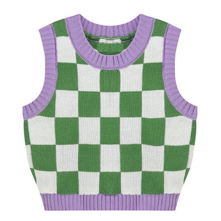 Green & Lavender Checkered Vest | BOOGZEL APPAREL 🏁 – Boogzel Apparel