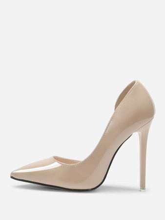 Pointed Toe PU Court Pumps