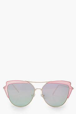 Ellie Pink Cat Eye Brow Bar Sunglasses