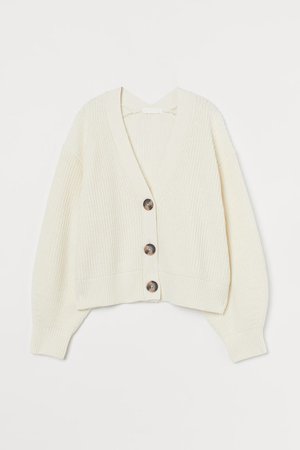 Rib-knit Cardigan - Cream - Ladies | H&M CA
