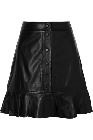 GANNI | Ruffled leather mini skirt | NET-A-PORTER.COM