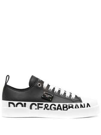 Shop Dolce & Gabbana Portofino leather sneakers with Express Delivery - FARFETCH