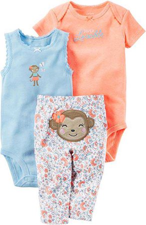 Amazon.com: Carter's Baby Girls' 3 Piece Take Me Away Set (Baby) - Happy Butterfly 6M: Baby