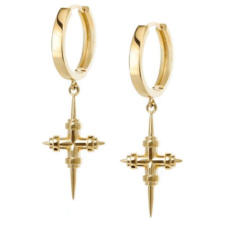 gold cross earrings - Google Search