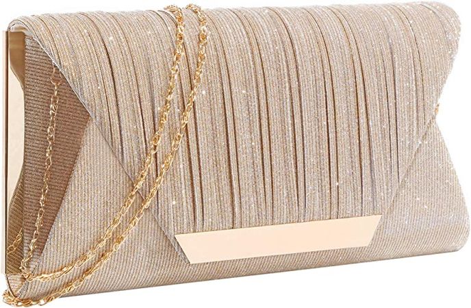 Glitter Clutch Purses for Women Evening Bags and Clutches Flap Envelope Handbags Formal Wedding Party Prom Purse (A-Champagne): Handbags: Amazon.com