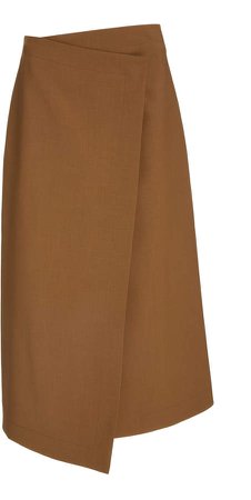 Deveaux Hayden Wrap-Effect Crepe Skirt